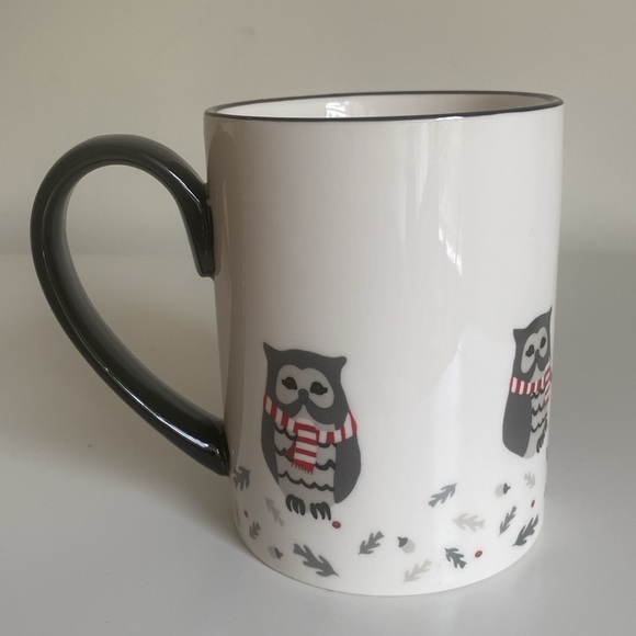 Martha Stewart Collection Winter Holiday Mugs Set of 2 Macy’s 2015 Cat Owl - Picture 3 of 12